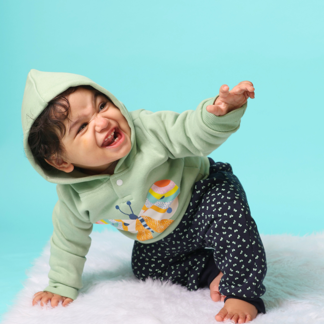 Green Butterfly Hoodie 2-piece Sweatshirt Bundle (3-6m)