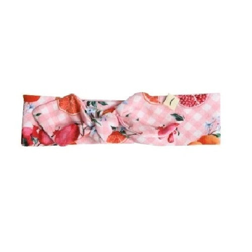 Citrus Gingham Headband - Pink