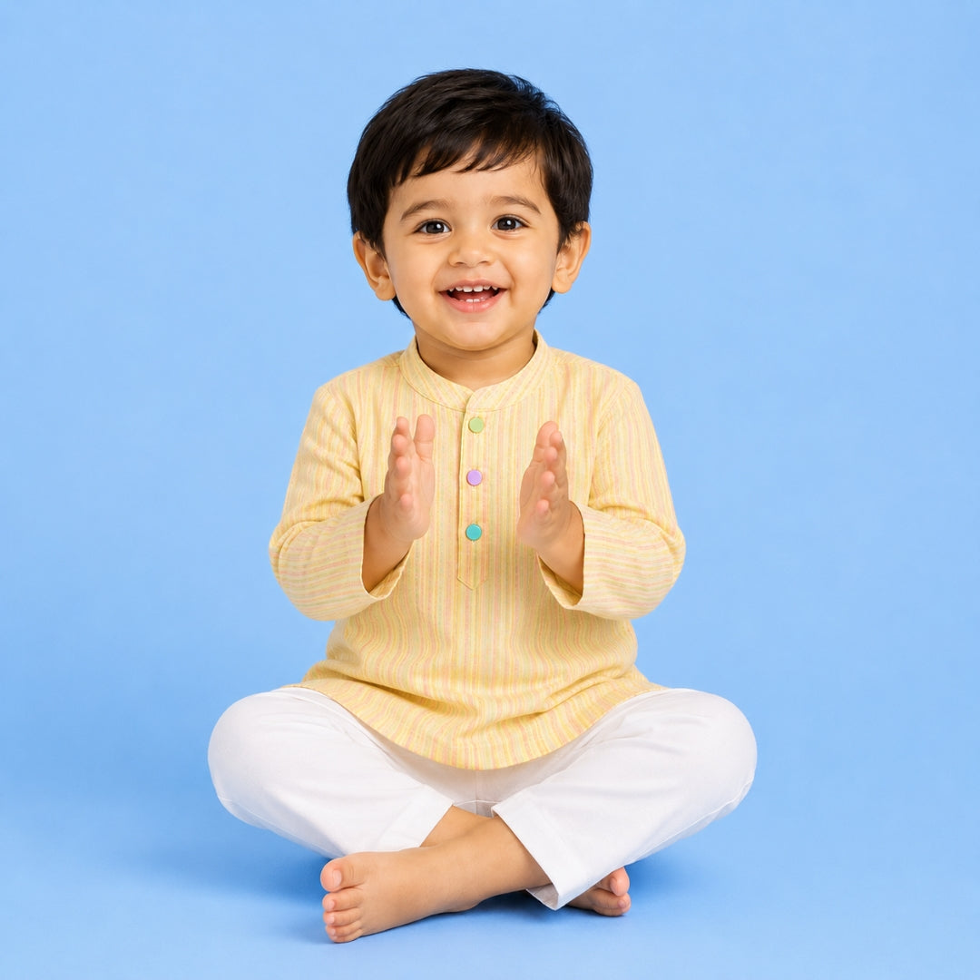 Lemon Stripes Kurta Set