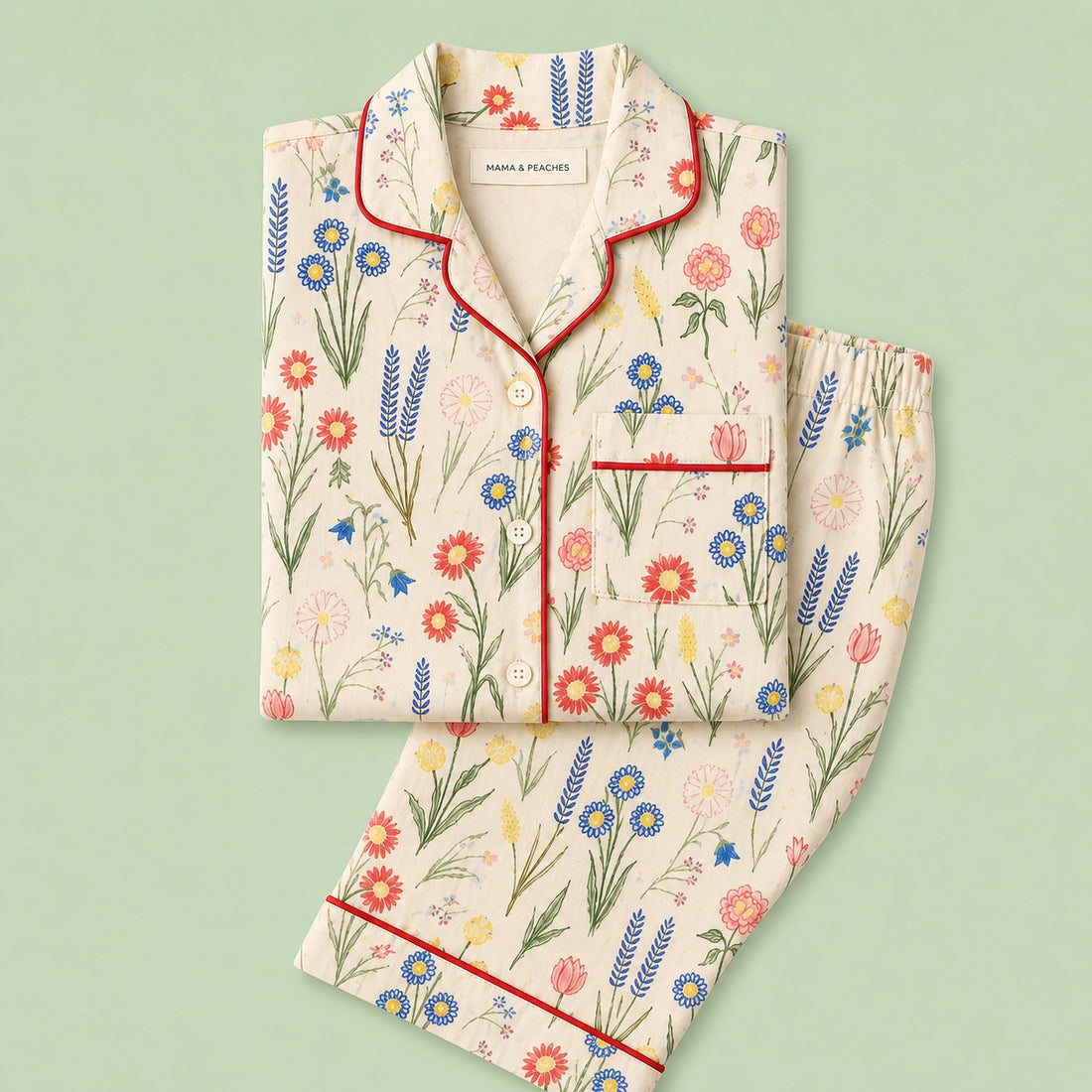 Floral Drama Full Sleeves Night Suit