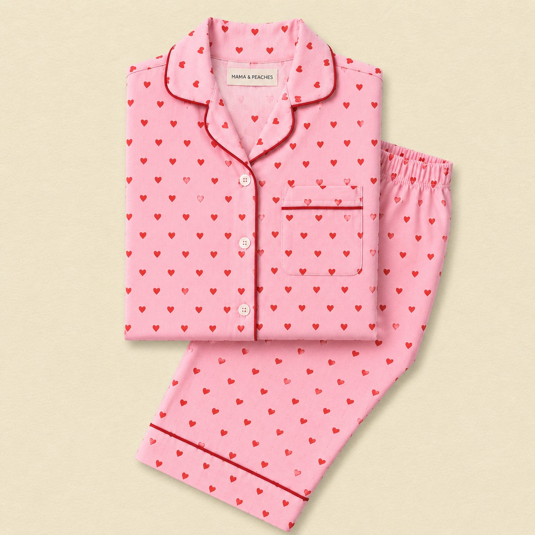 Hearts Full Sleeves Night Suit