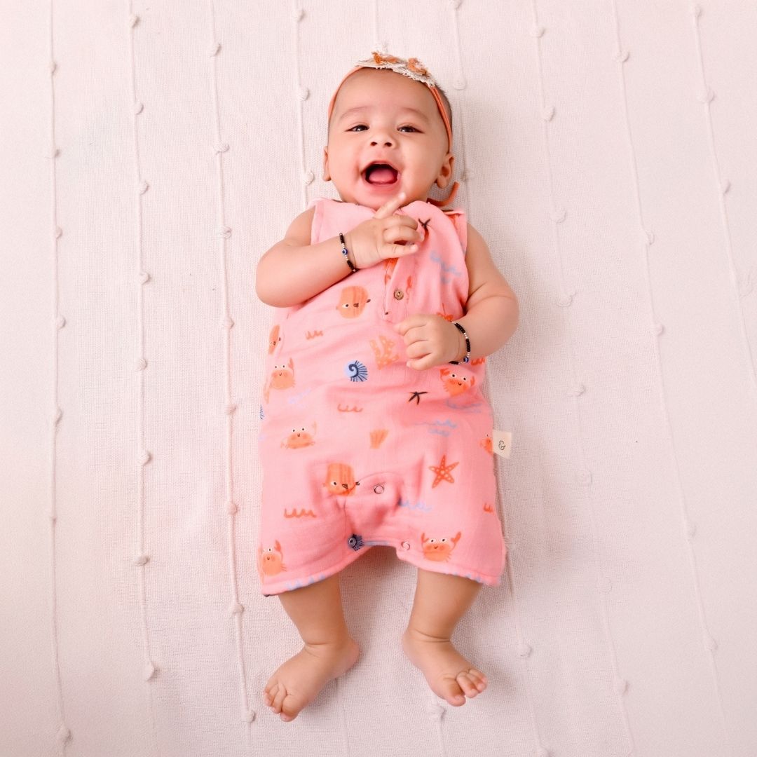 Crabs Muslin Double Layer Romper