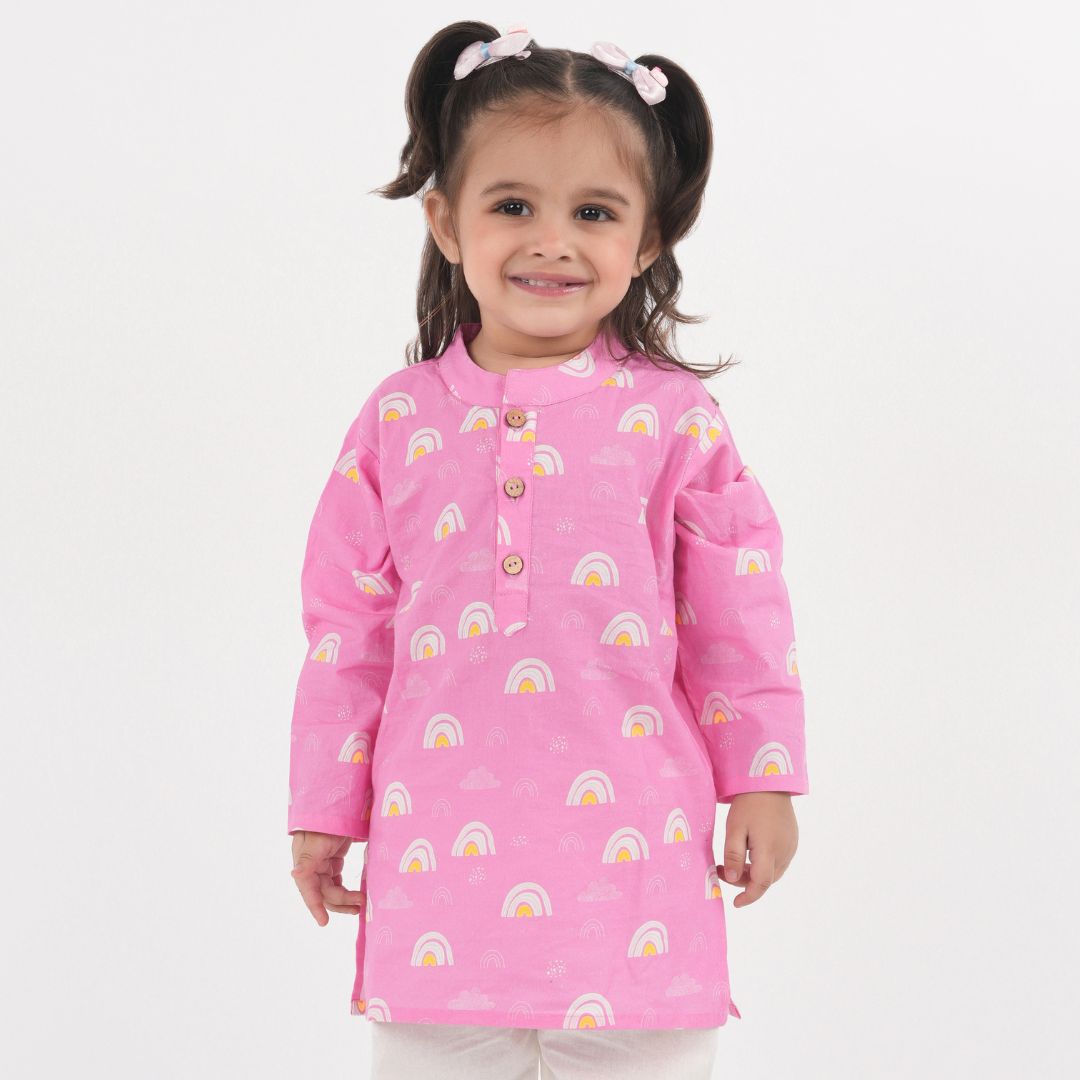 Pink Rainbows Kurta Set