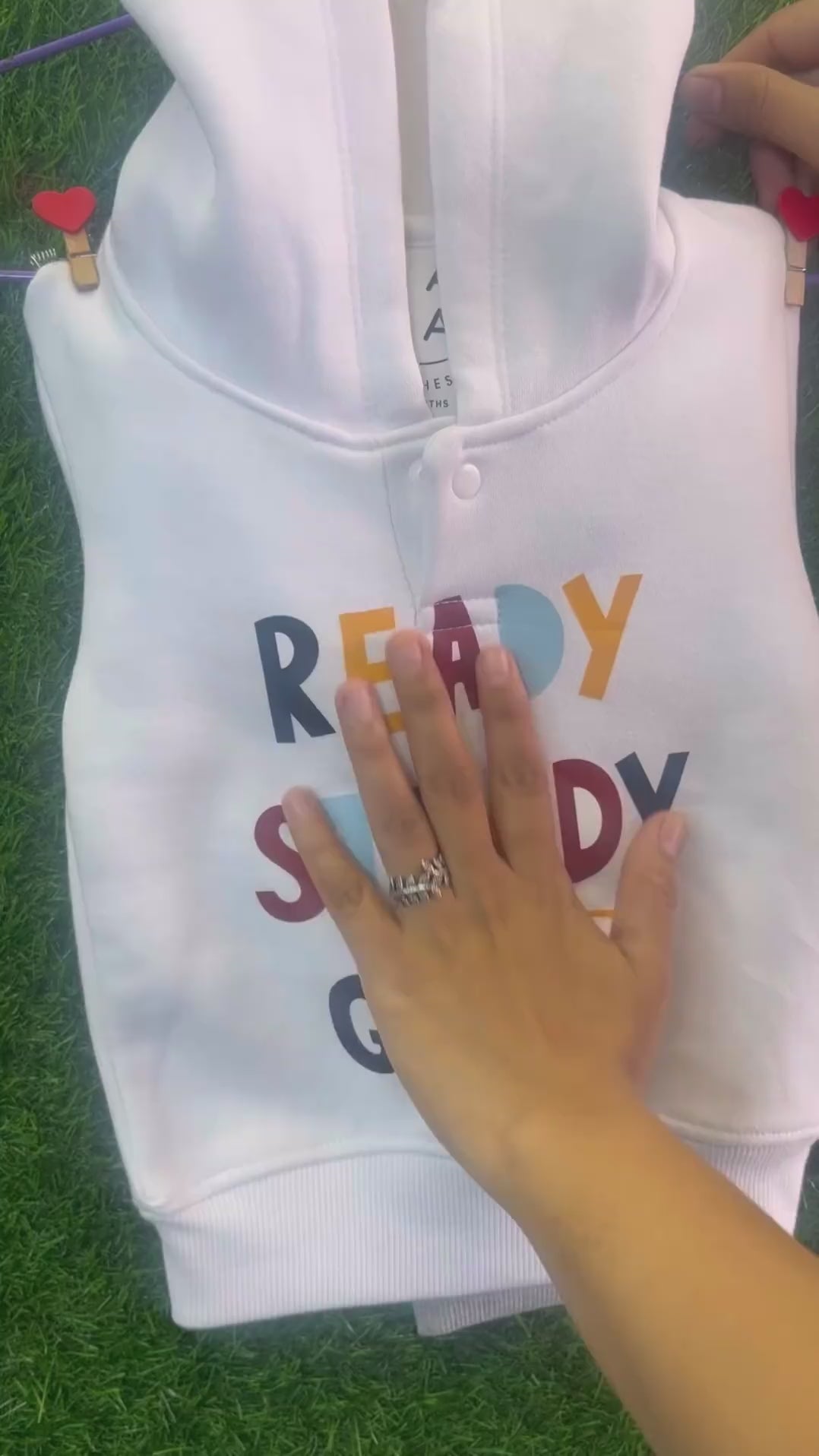 White Ready Steady Go Hoodie 2-piece Sweatshirt Set