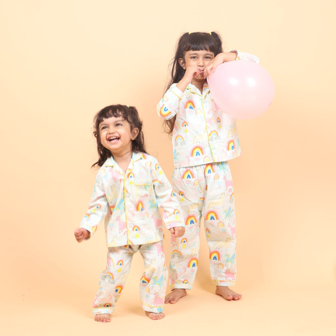 Unicorn &amp; Rainbows Full Sleeves Night Suit