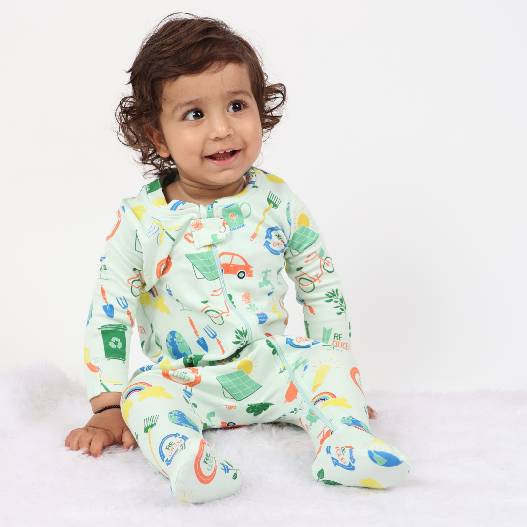 Better Planet Zipped Footed Sleepsuit