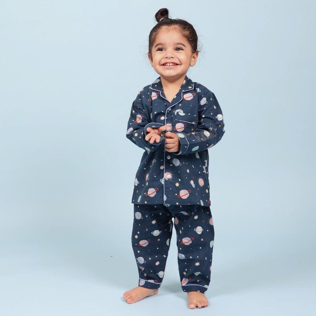 Mama &amp; Peaches Space Full Sleeves Night Suit