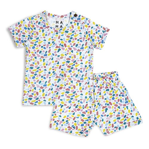 Rainbow Terazzo Nightsuit Shorts Set