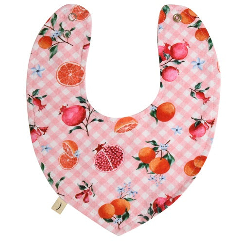 Citrus Gingham Bandana Bib - Pink