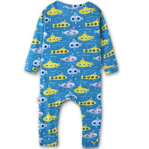 Up Periscope Organic Buttoned Footless Sleepsuit