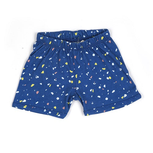 Blue Terazzo Nightsuit Shorts Set