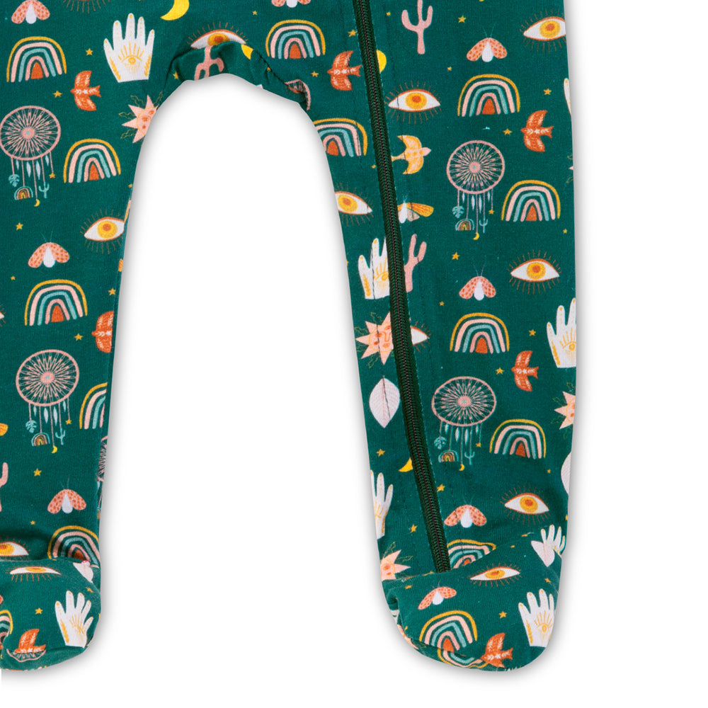 Good Vibes Only Organic Zipped Footed Sleepsuit