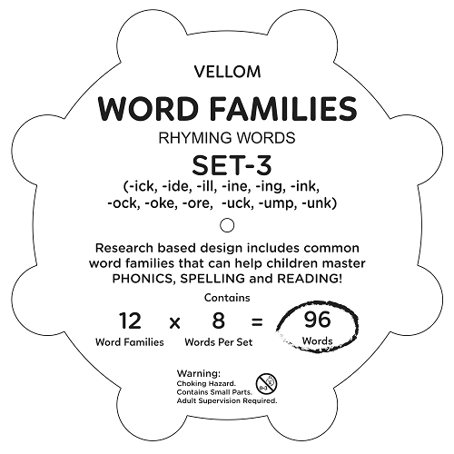 Vellom Word Families (Rhyming Words) - Set 3