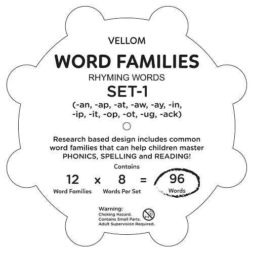 Vellom Word Families (Rhyming Words) - Set 1