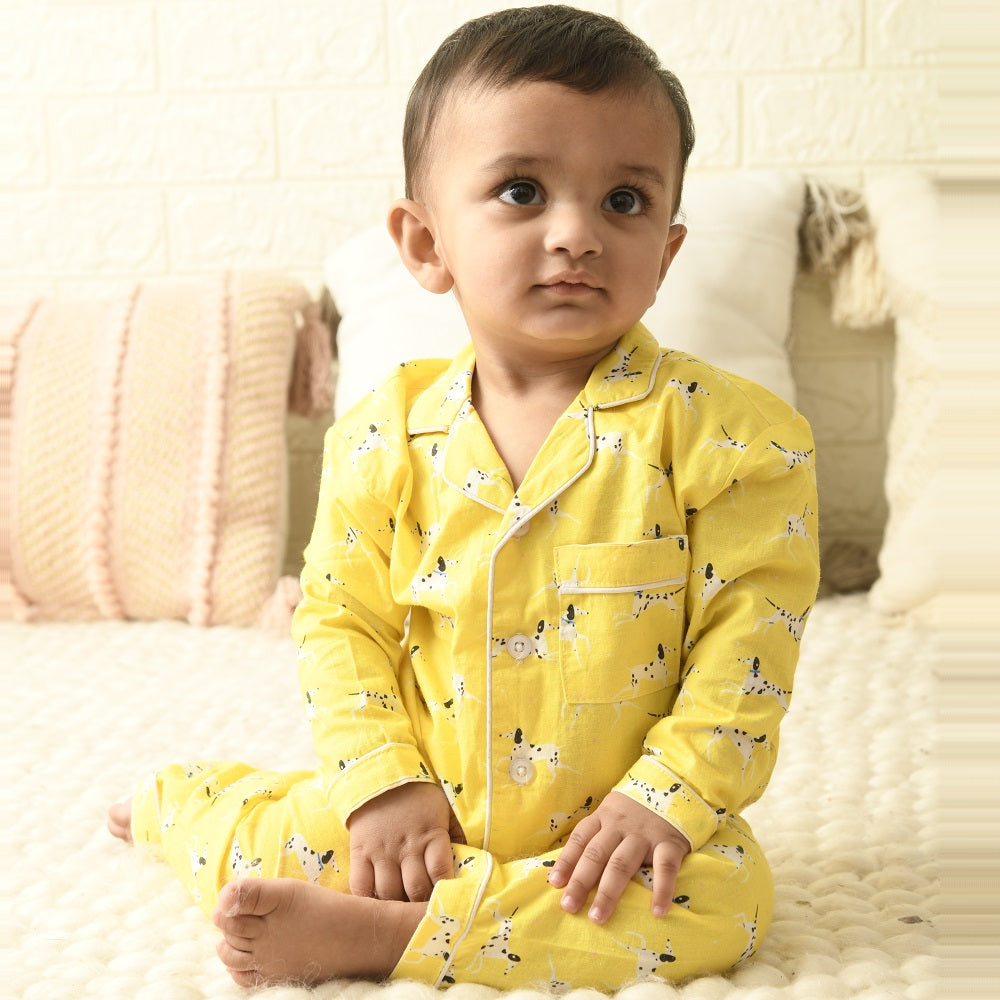 Yellow Dalmatians Night Suit (Full Sleeves)
