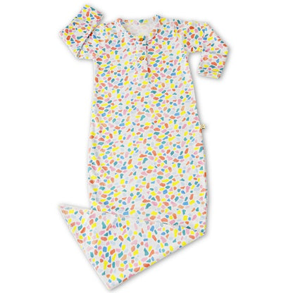 Rainbow Terazzo Knotted Gown