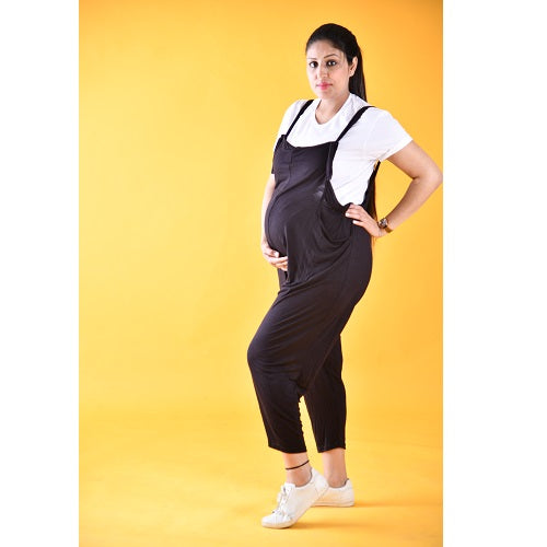 Maternity Dungarees - Black