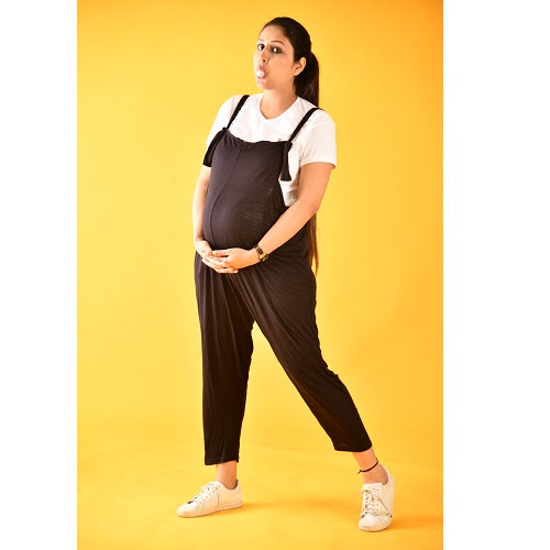 Maternity Dungarees - Black