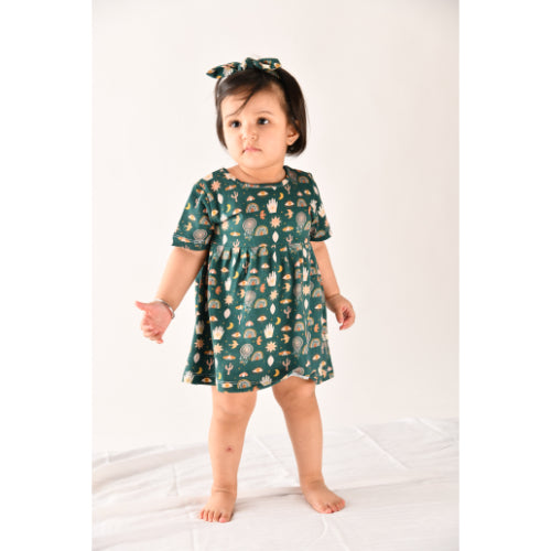 Good Vibes only Organic Summer Dress in Green