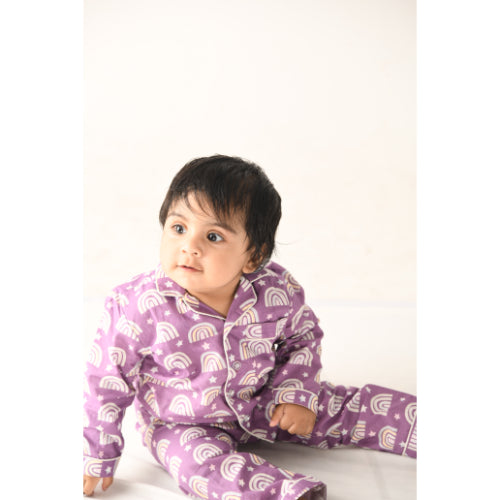 Vibrant Rainbows Night Suit (Full Sleeves)
