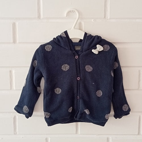 Navy Blue Hooded Cardigan