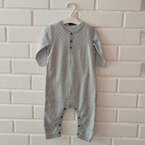 Dotted Grey Knitted Romper