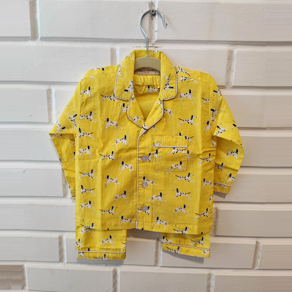 Yellow Dalmatians Night Suit (Full Sleeves)