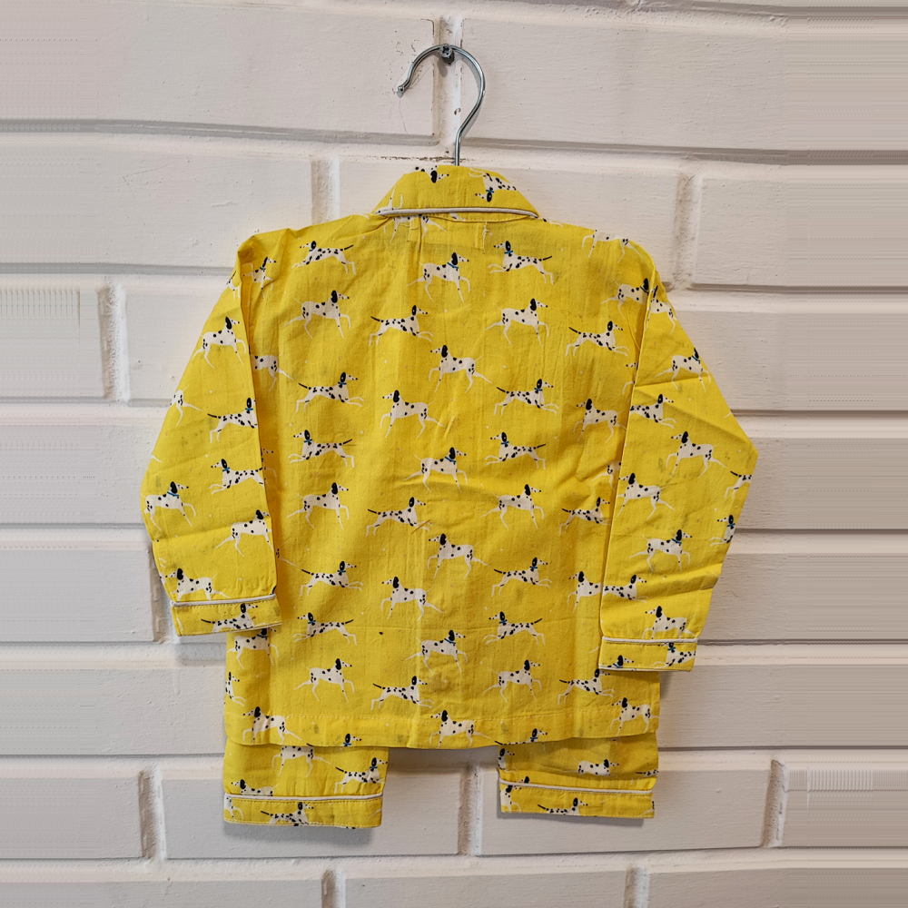 Yellow Dalmatians Night Suit (Full Sleeves)