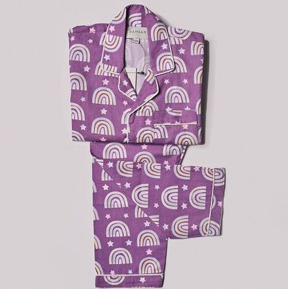 Vibrant Rainbows Night Suit (Full Sleeves)