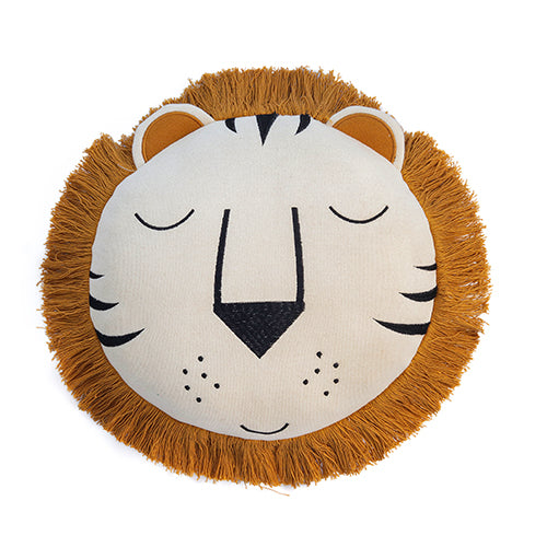 Sleeping Lion - Cotton Knitted Shaped Cushion