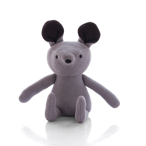 Jerry - Cotton Knitted Soft Toy (Cool grey &amp; Tan)