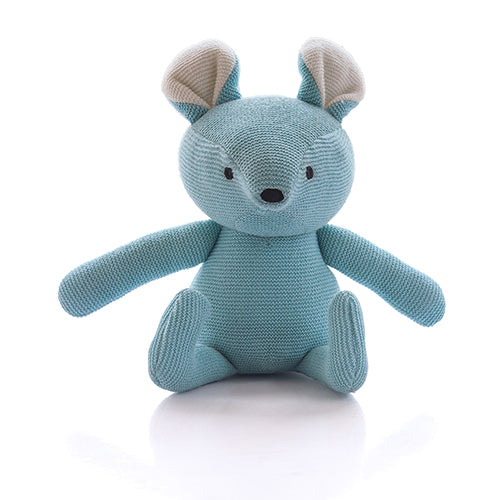 Jerry- Cotton Knitted Soft Toy(Baby Blue &amp; Ivory)