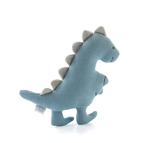 Cute Dino - Medium Blue / Light Grey Melange