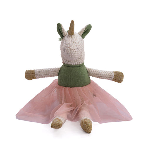 Kizzy The Unicorn- Ivory, Blush Green, Gold Lurex, Pink