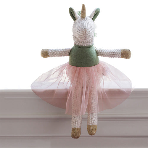 Kizzy The Unicorn- Ivory, Blush Green, Gold Lurex, Pink