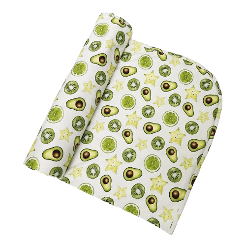 Kiwis &amp; Avocados Organic Swaddle Blanket