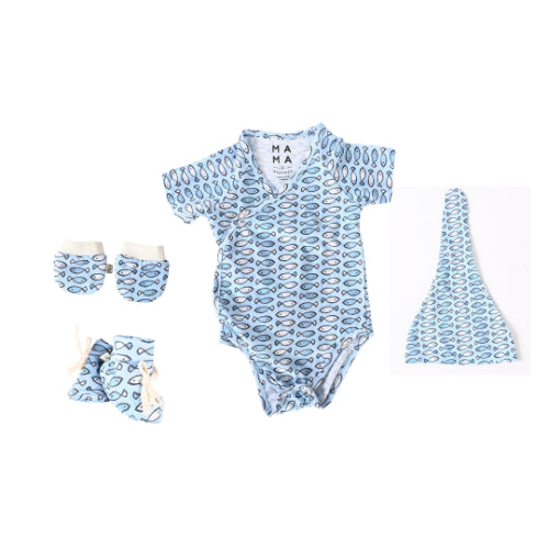 Fishy Fishy in the Sea Newborn Gift Bundle - Blue